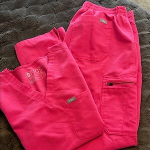 Figs womens Bright Pink Scrub set